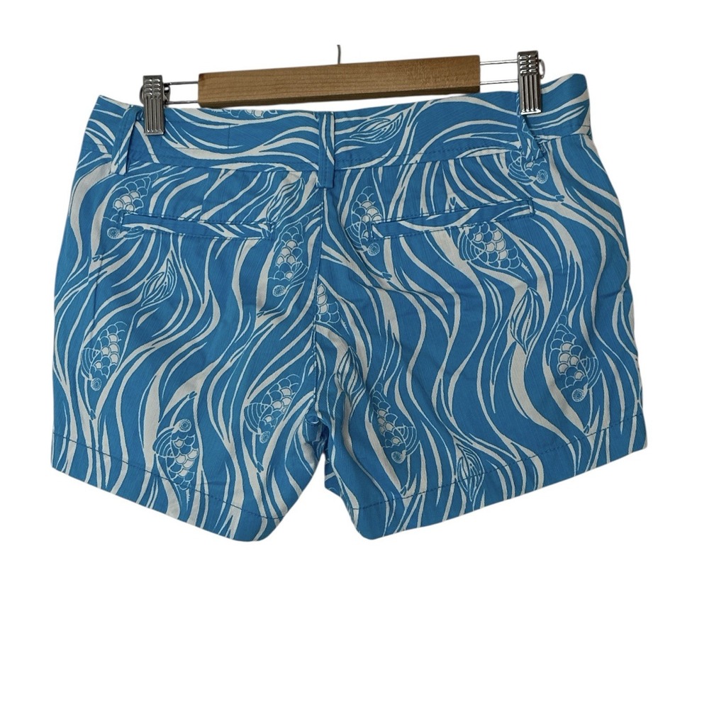 Lilly Pulitzer The Callahan Joe Fish‎ Shorts Women's Size 4 Blue & White Print - Picture 2 of 8